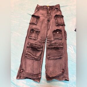 Black Cargo Pants with Multiple Pockets